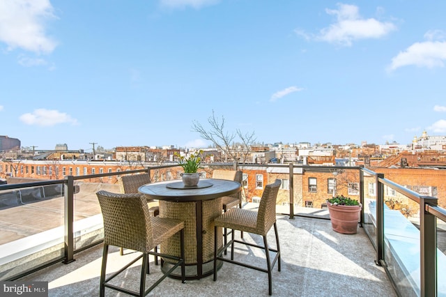 balcony with a city view