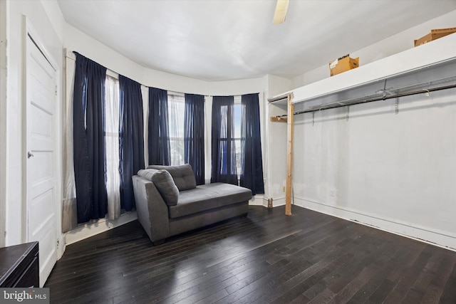 living area featuring wood-type flooring