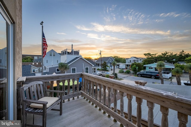 deck with a residential view