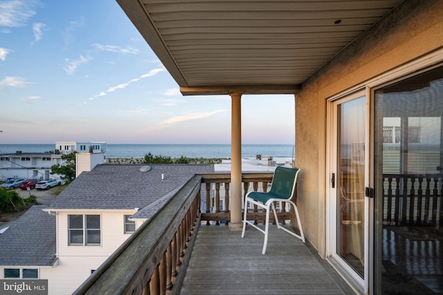 balcony with a water view