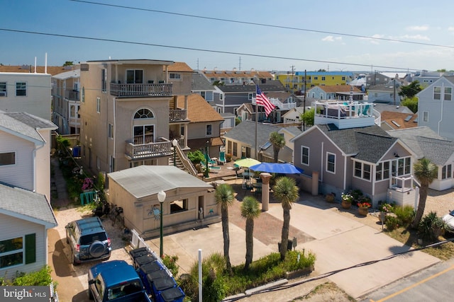 drone / aerial view with a residential view