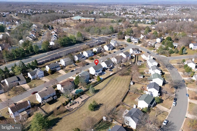 aerial view with a residential view