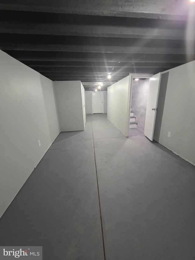 view of finished basement