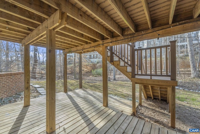 wooden deck with stairs