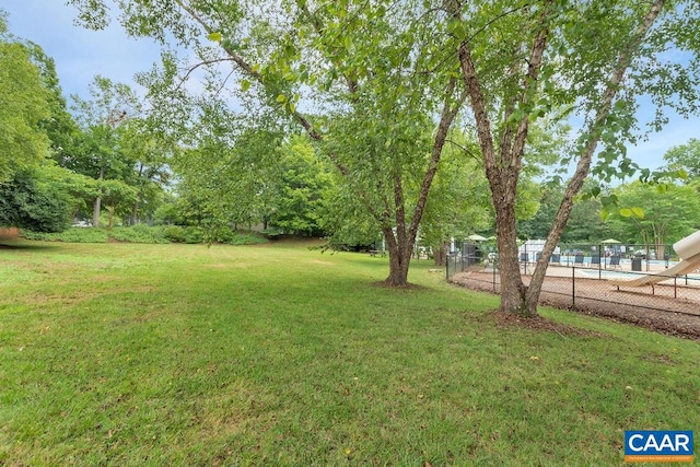 view of yard featuring fence