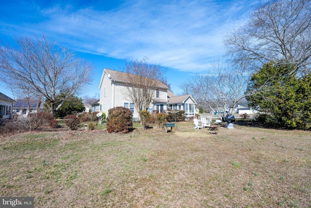 exterior space with a yard