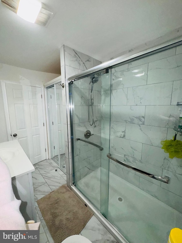 531 E Luray St, Philadelphia, PA 19120 - bathroom with marble finish floor and a stall shower