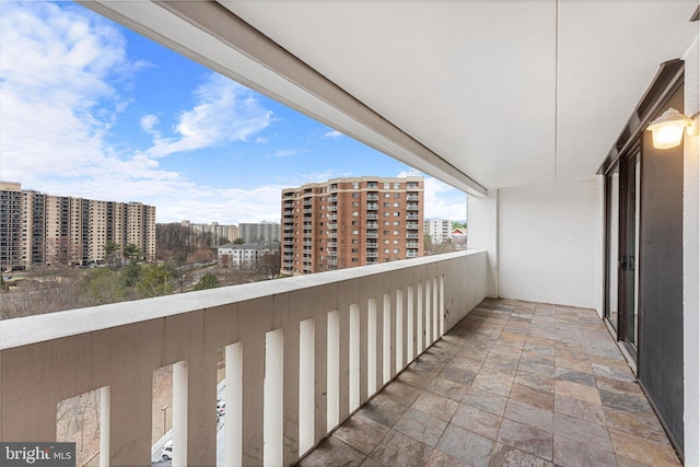 balcony with a view of city