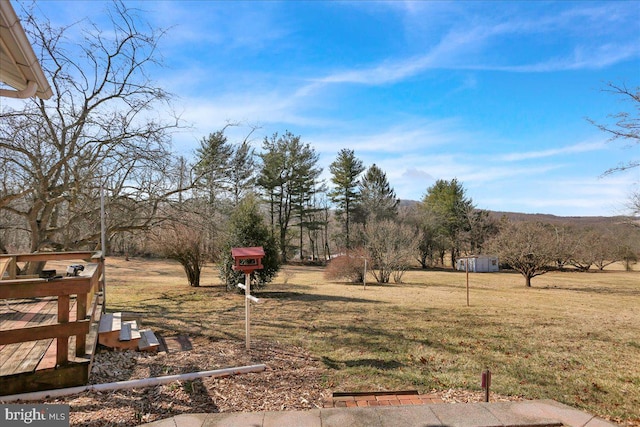 view of yard with a rural view