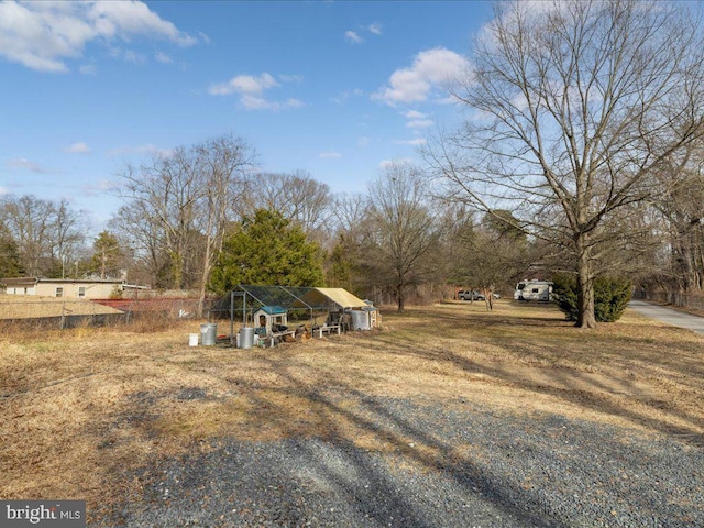 view of yard with an outdoor structure and exterior structure