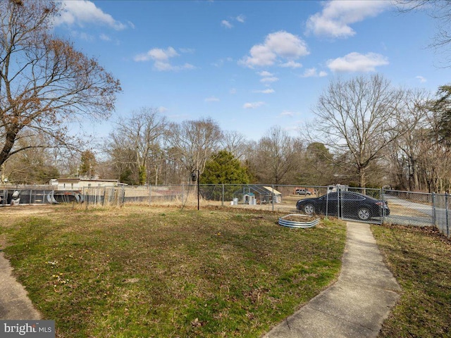 view of yard with fence