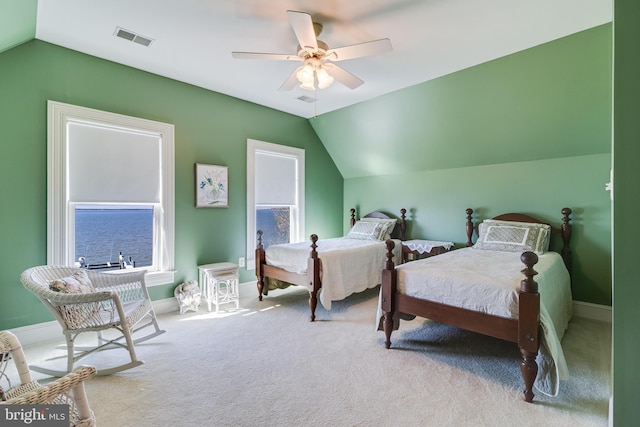 11520 Magnolia Ct, Issue, MD 20645 - bedroom with vaulted ceiling, carpet, baseboards, and ceiling fan