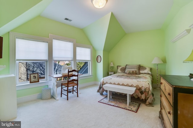 11520 Magnolia Ct, Issue, MD 20645 - carpeted bedroom featuring lofted ceiling and baseboards