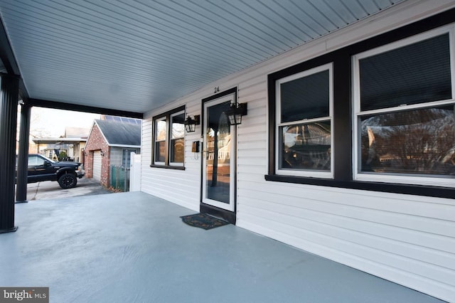 view of patio with a porch