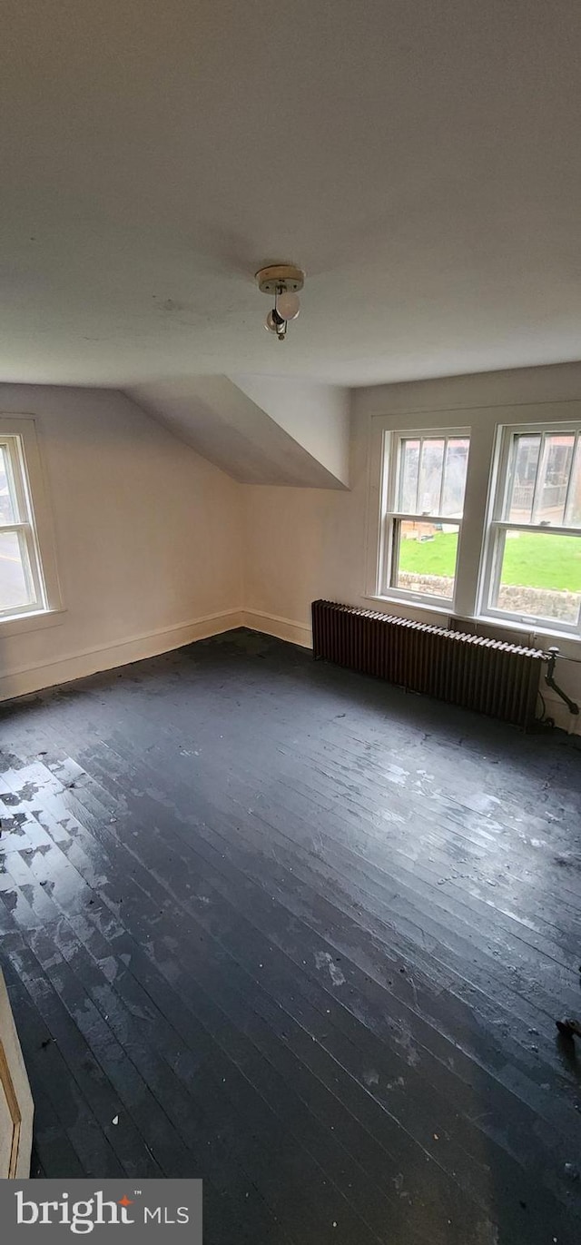 15941 Foundry Row NW, Mount Savage, MD 21545 - additional living space with radiator heating unit, hardwood / wood-style flooring, and lofted ceiling