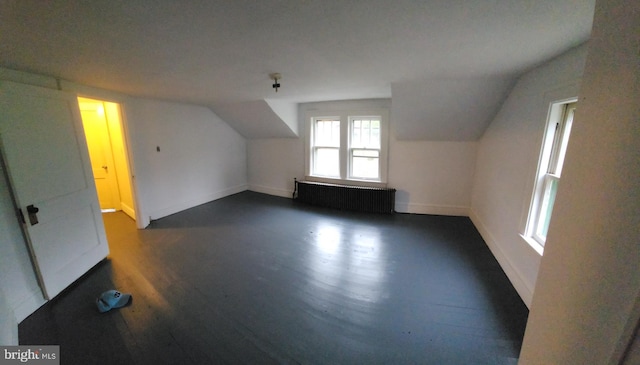 15941 Foundry Row NW, Mount Savage, MD 21545 - additional living space with radiator heating unit, dark wood finished floors, and lofted ceiling