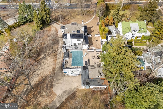 aerial view with a residential view