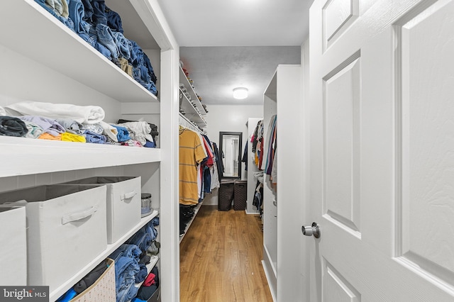 spacious closet with wood finished floors