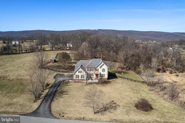 drone / aerial view featuring a rural view