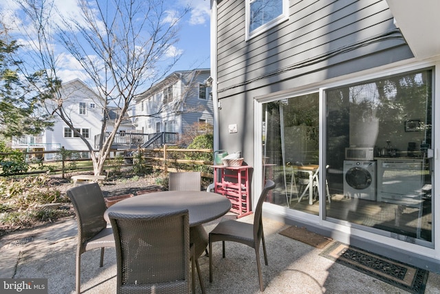 view of patio featuring outdoor dining space