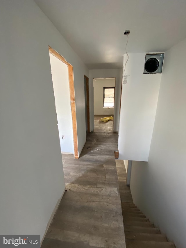 hall featuring dark wood-style floors