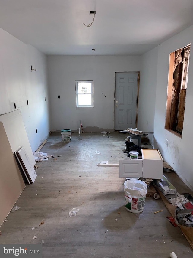 unfurnished dining area with wood finished floors