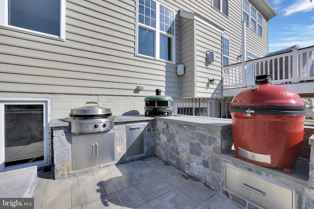 view of patio / terrace with area for grilling and exterior kitchen