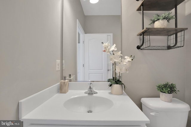 bathroom with toilet and vanity