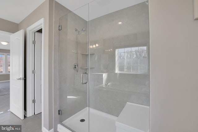 full bathroom with a stall shower