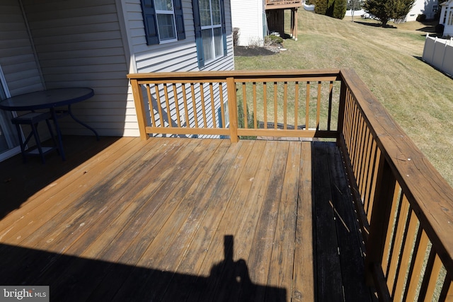 deck with a yard