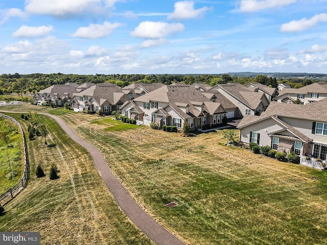 bird's eye view featuring a residential view