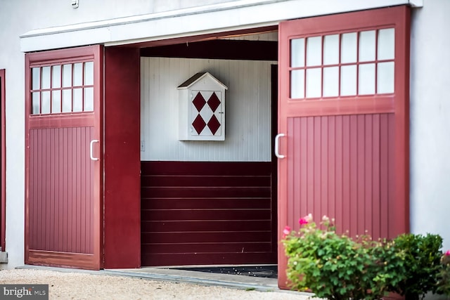 property entrance featuring a garage