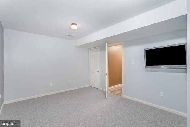 interior space featuring visible vents and baseboards