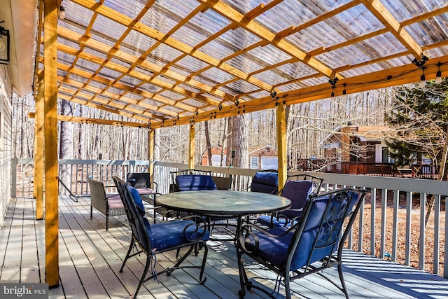 deck featuring outdoor dining space