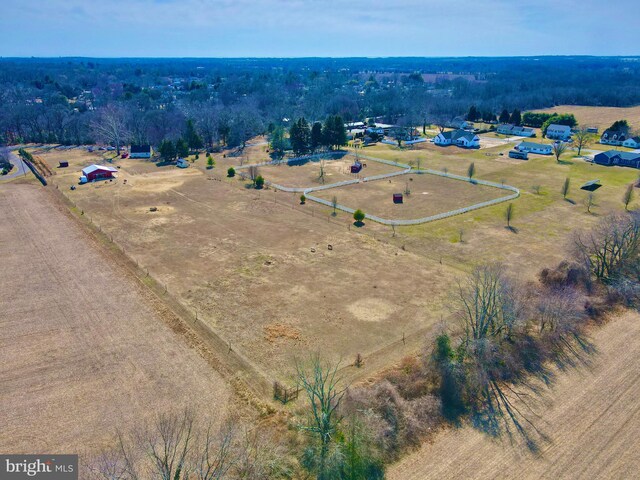 drone / aerial view featuring a rural view