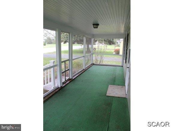 view of unfurnished sunroom