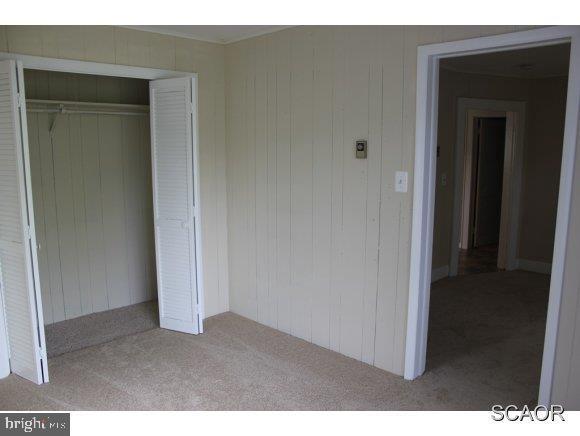 unfurnished bedroom featuring a closet and carpet floors