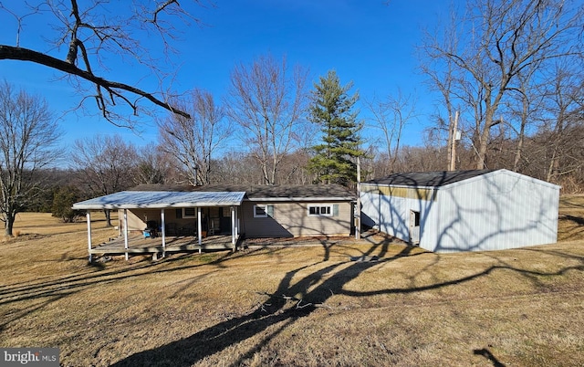 view of outbuilding with an outbuilding and a porch