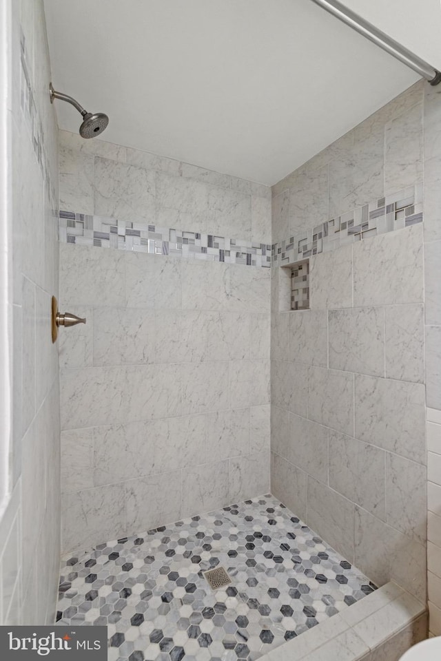 bathroom featuring a shower stall