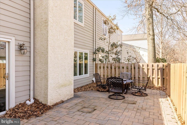 view of patio featuring a fenced backyard