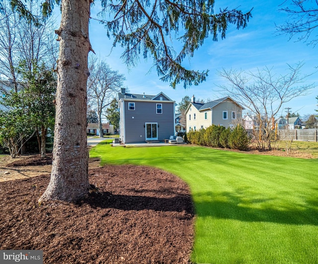 view of yard with a patio area and fence