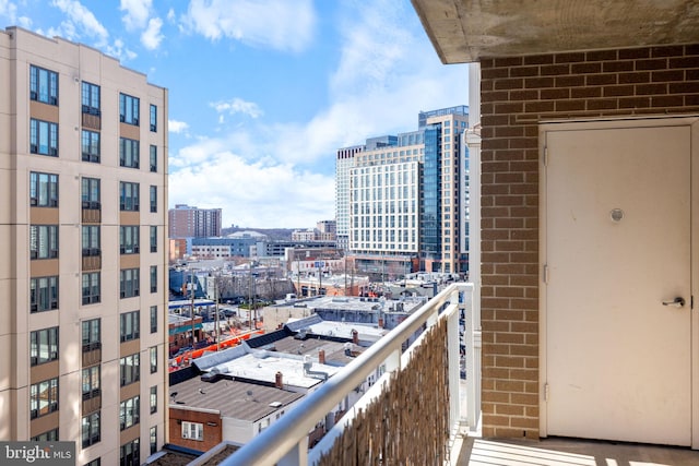 balcony featuring a view of city