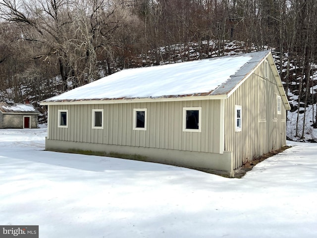 view of snow covered structure