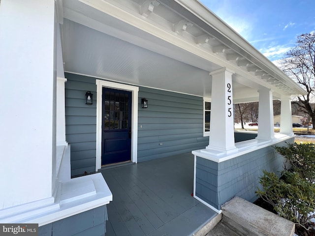 property entrance with a porch