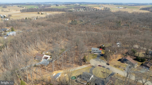 drone / aerial view featuring a rural view