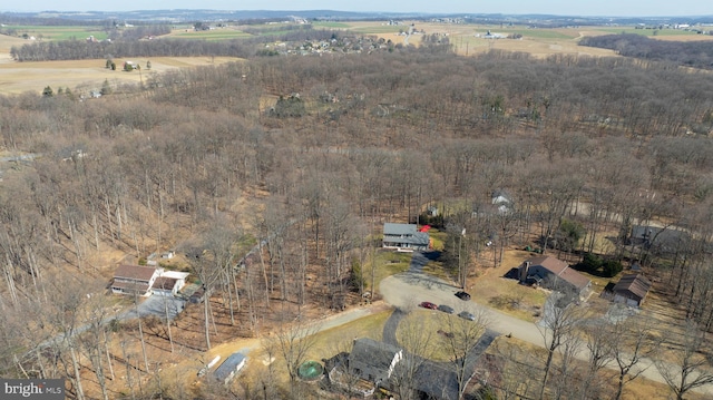 drone / aerial view with a rural view