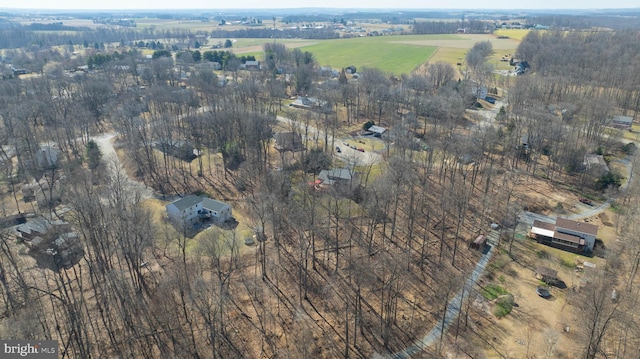 bird's eye view with a rural view