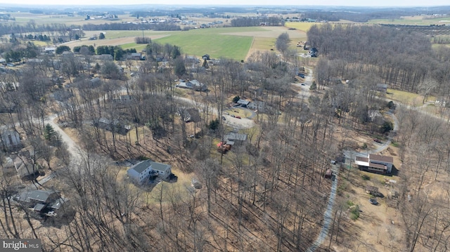 drone / aerial view featuring a rural view