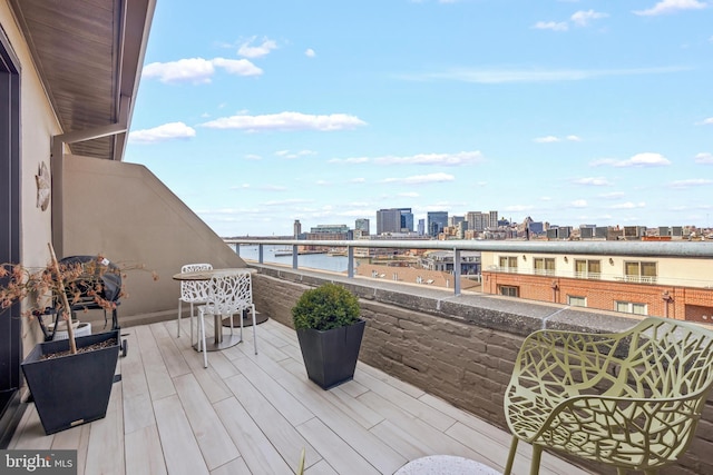 balcony featuring a city view