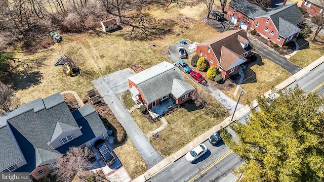 aerial view featuring a residential view